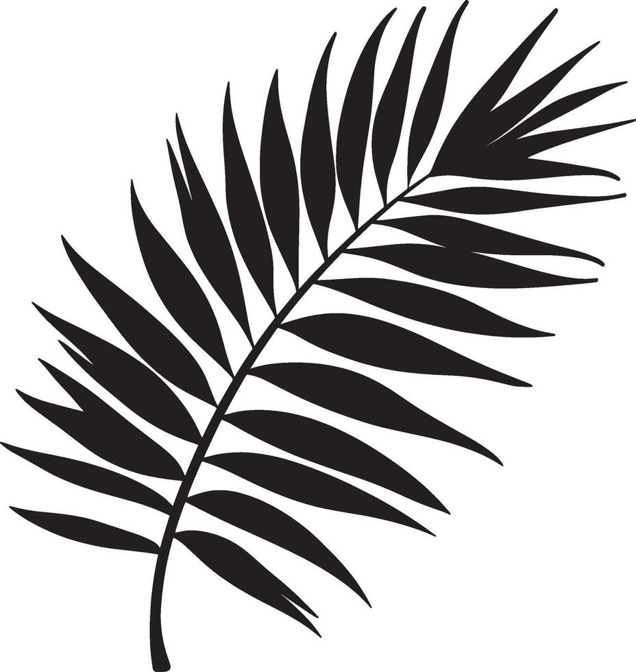 Palm leaf symbol in black style vector