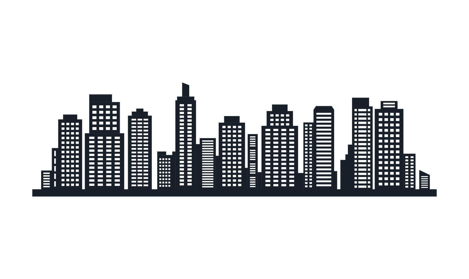 Silhouette of Cityscape Skyscrapers Buildings Landscape Wallpaper in City Town vector