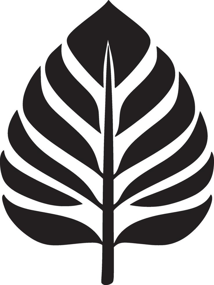Minimalist black icon of a Zanzibar Gem leaf in format vector
