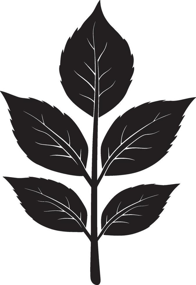 Minimalist black icon of a Ginger plant leaf in format vector