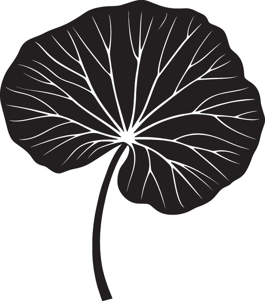 Taro leaf symbol in black silhouette style vector