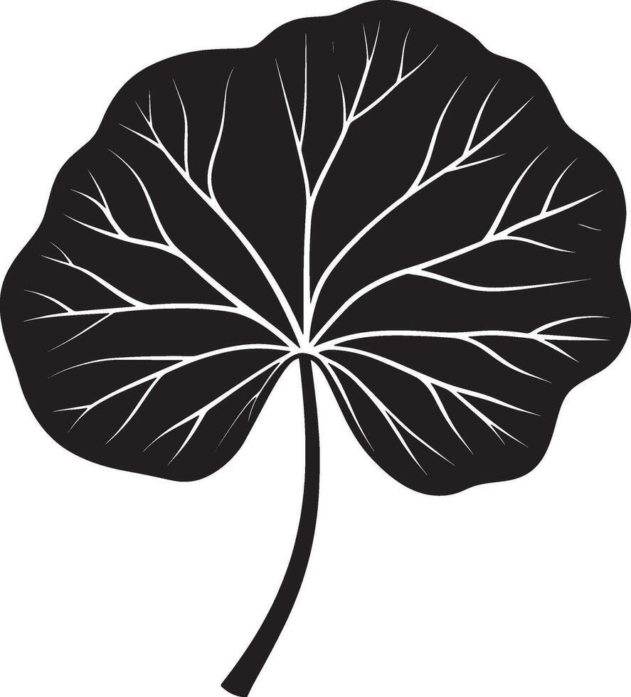 Taro leaf icon in black style vector
