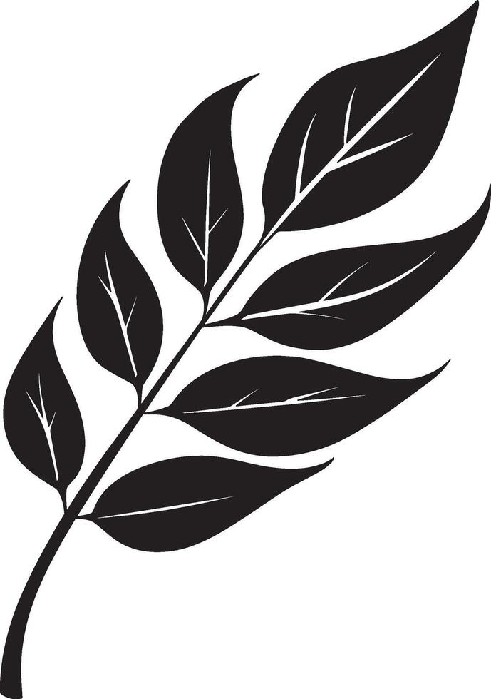 Minimalist black icon of a Heliconia leaf in format vector