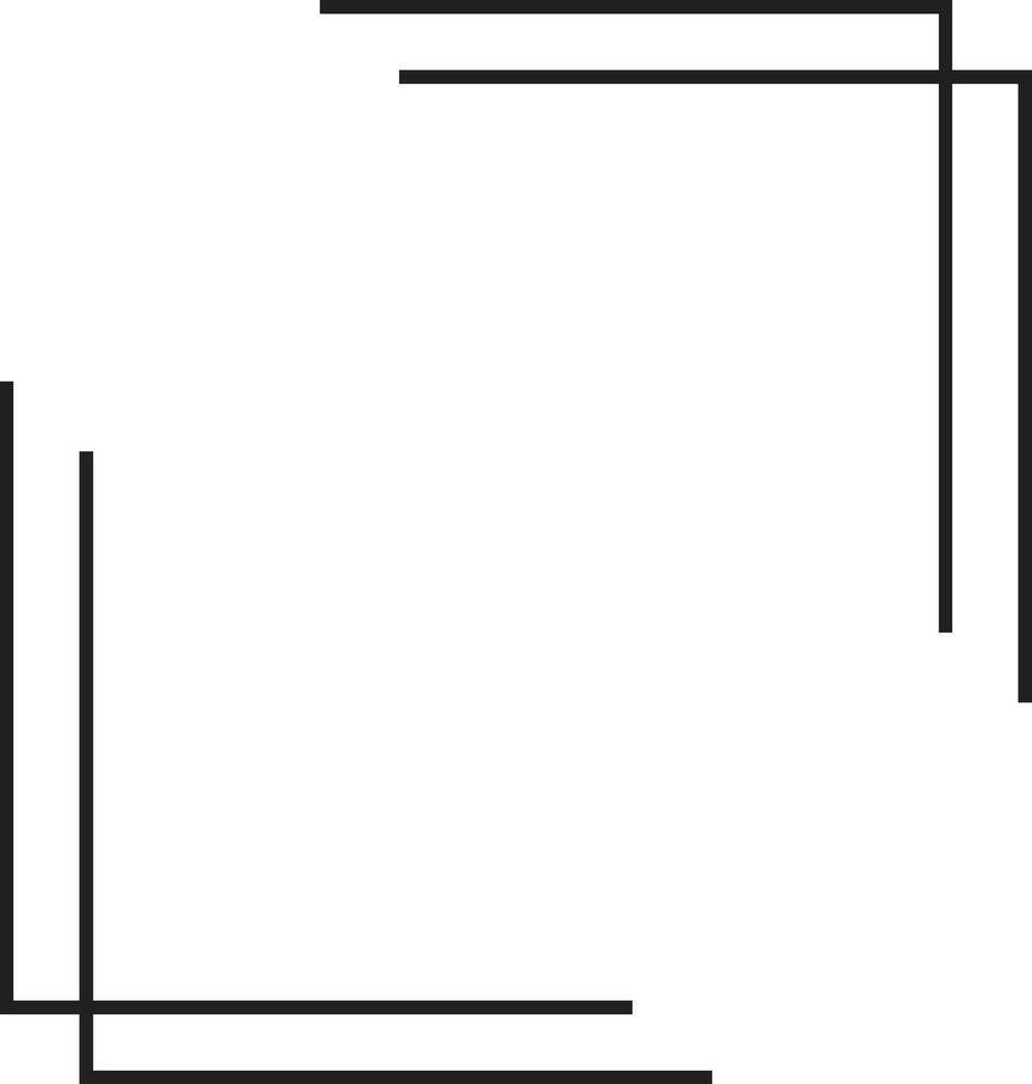 Simple frame border line page isolated on transparent background vector
