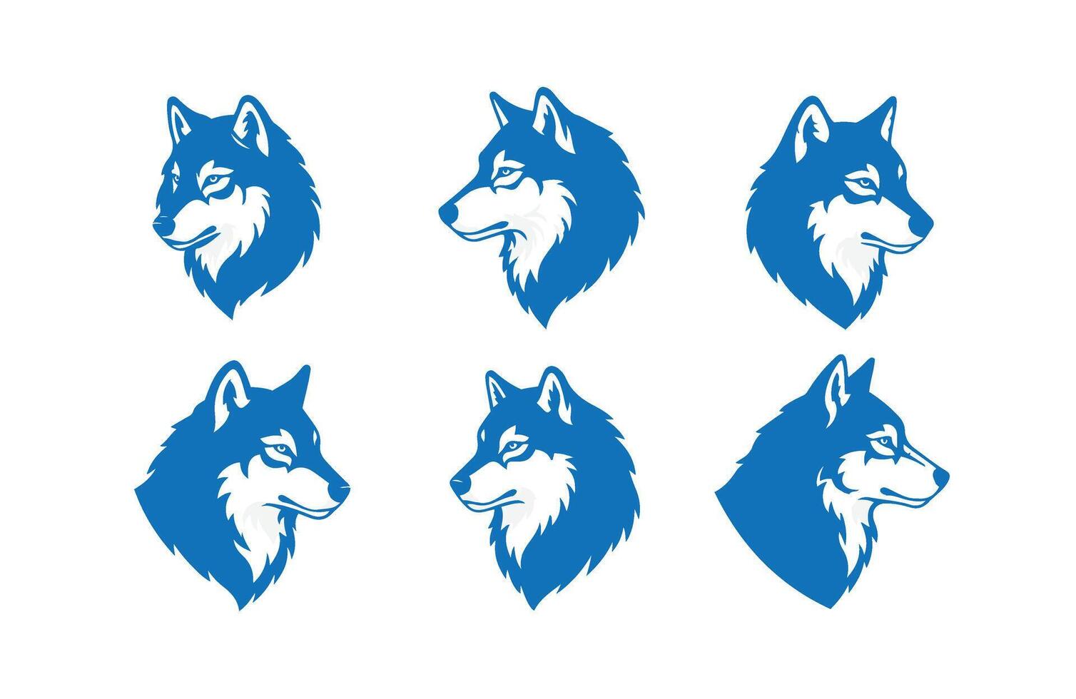 Tribal Wolf Face Illustration Logo Collection vector