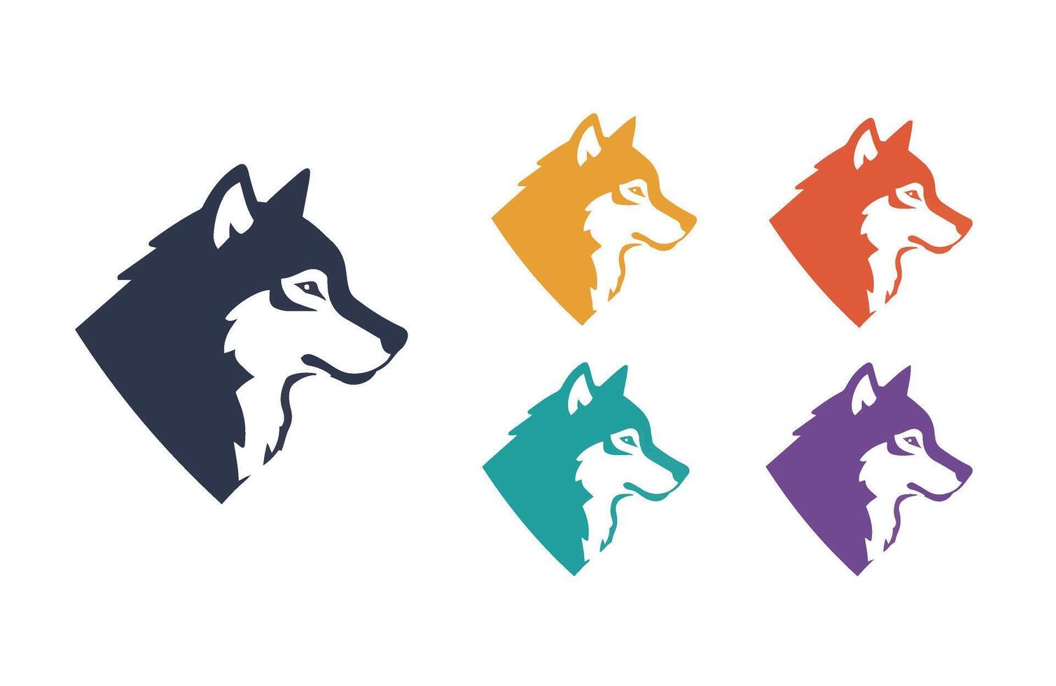 Timeless Wolf Face Illustration Logo Collection vector
