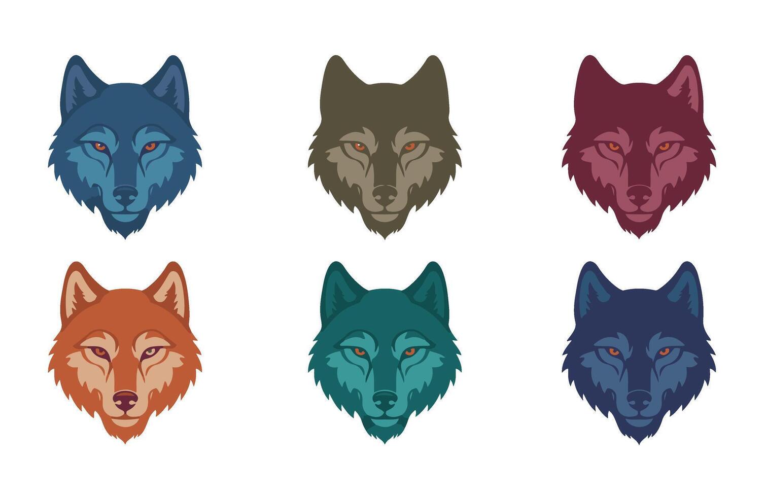 Premium Wolf Head Illustration Logo Artwork vector