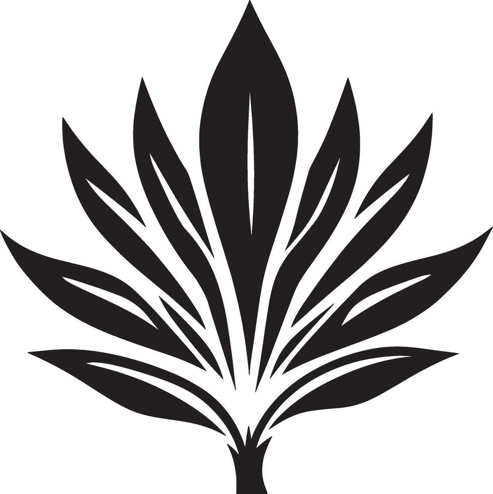 Bromeliad leaf icon black illustration vector