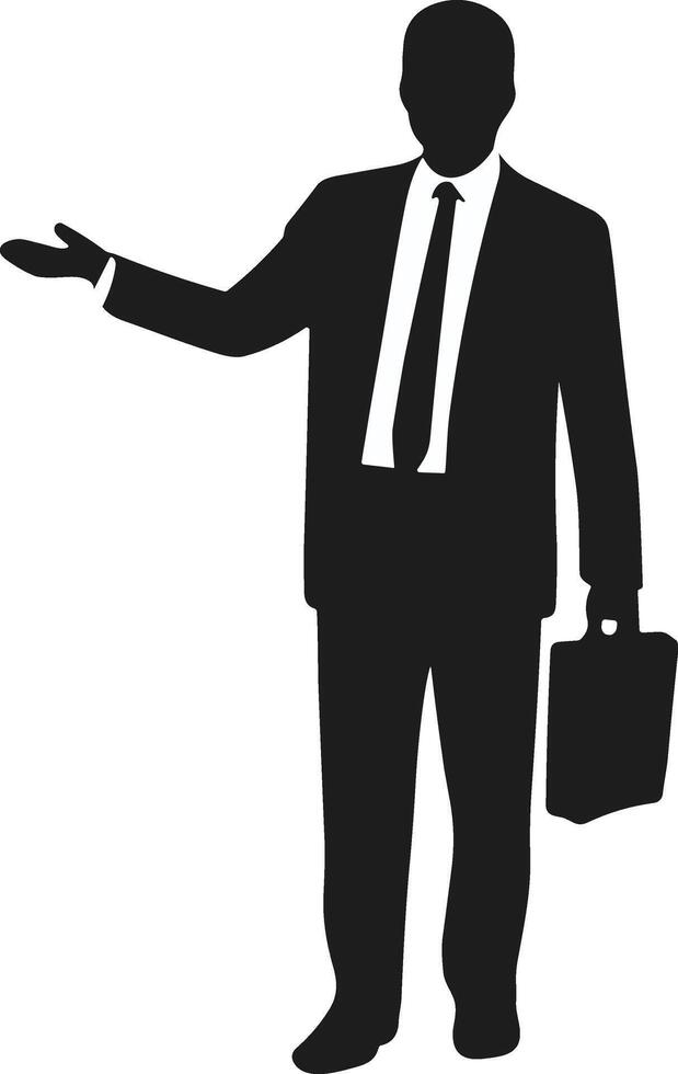 Businessman Silhouette with Briefcase Illustration vector