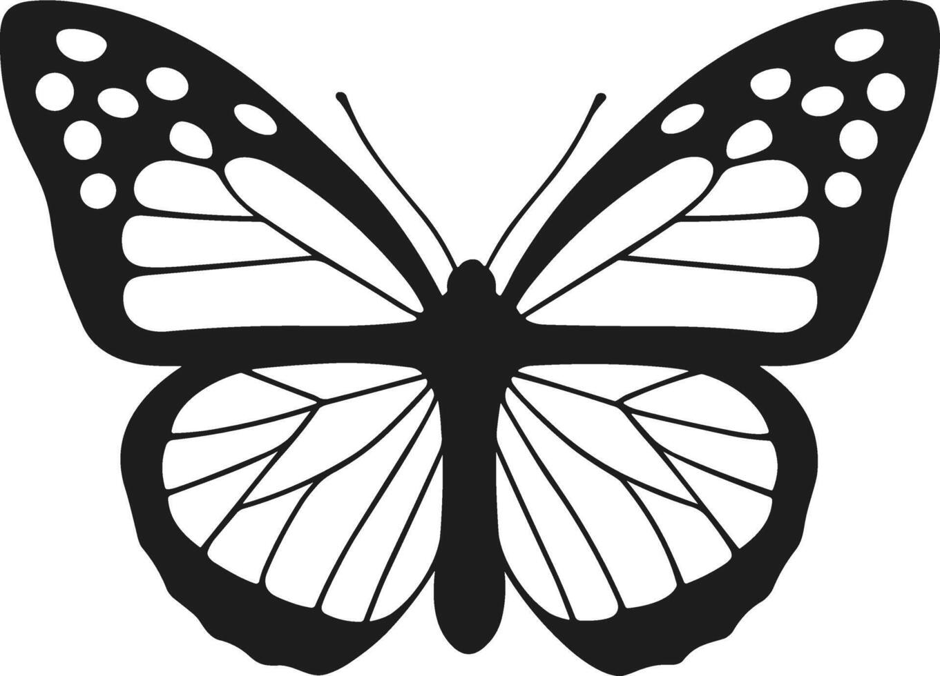 Elegant Butterfly Silhouette Illustration vector