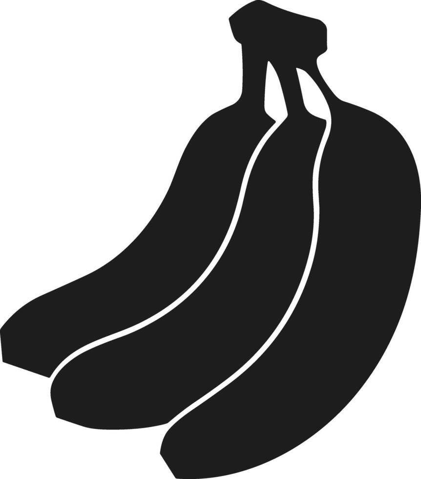 Minimalistic Banana Bunch Silhouette Illustration vector