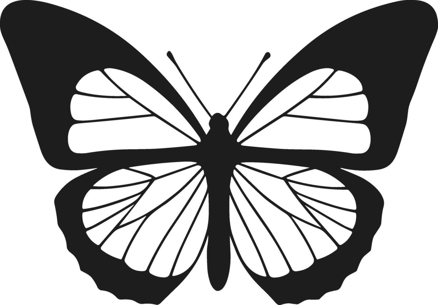 Butterfly Silhouette Illustration - Elegant Nature Design vector