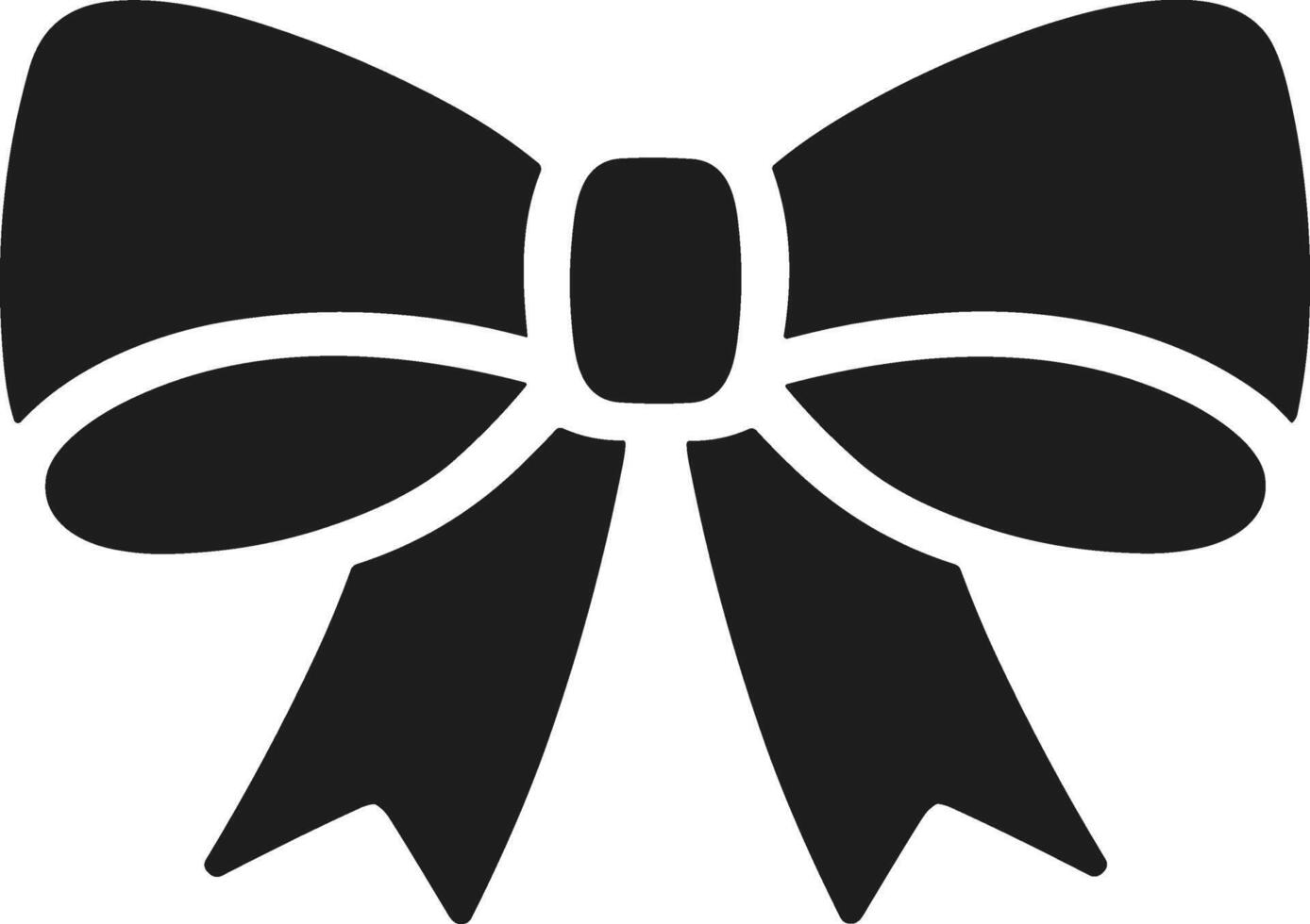 Elegant Ribbon Bow Silhouette for Decorative Projects vector
