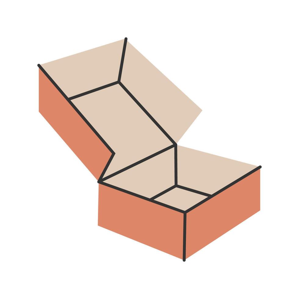 Wide Open Box, eco-friendly packaging solutions, perfect for branding and restaurant use. vector