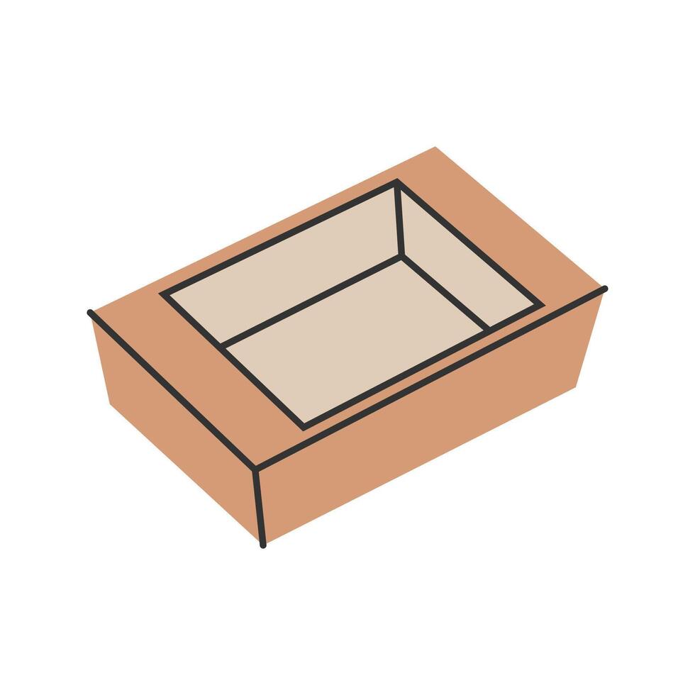 Deep Takeout Box, eco-friendly packaging solutions, perfect for branding and restaurant use. vector