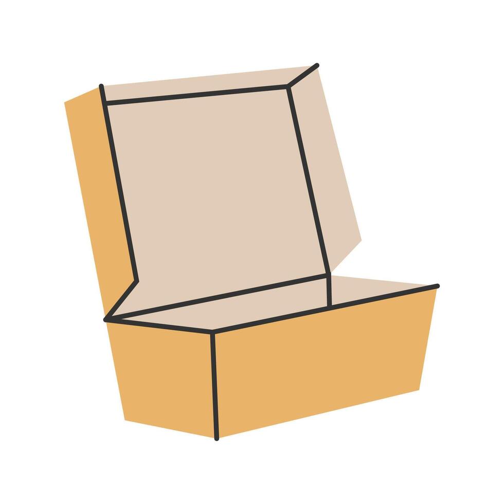 Flat Paper Box, eco-friendly packaging solutions, perfect for branding and restaurant use. vector