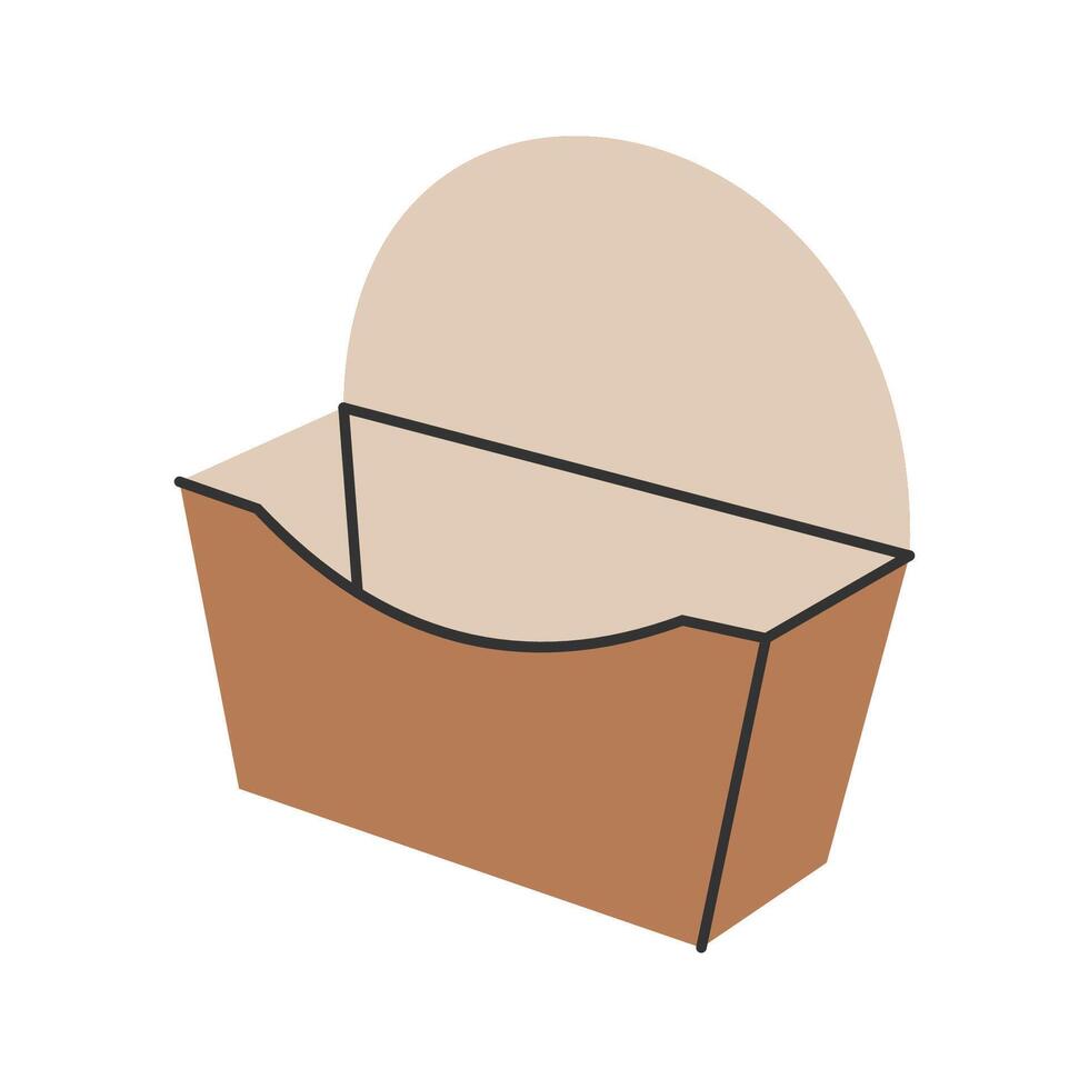 Kraft Paper Container, eco-friendly packaging solutions, perfect for branding and restaurant use. vector