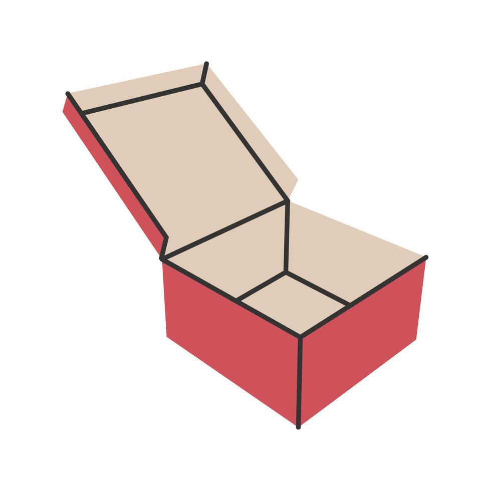 Red Foldable Box, eco-friendly packaging solutions, perfect for branding and restaurant use. vector