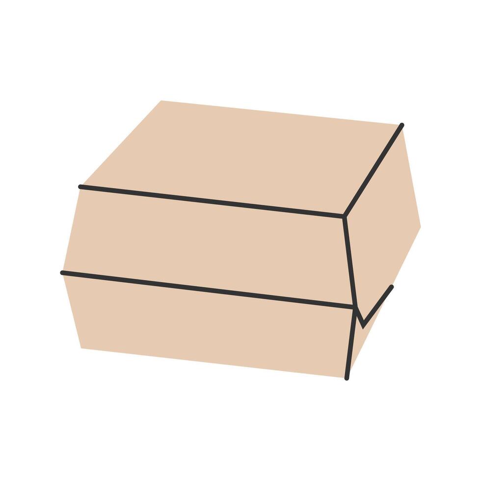 Rectangular Carton, eco-friendly packaging solutions, perfect for branding and restaurant use. vector