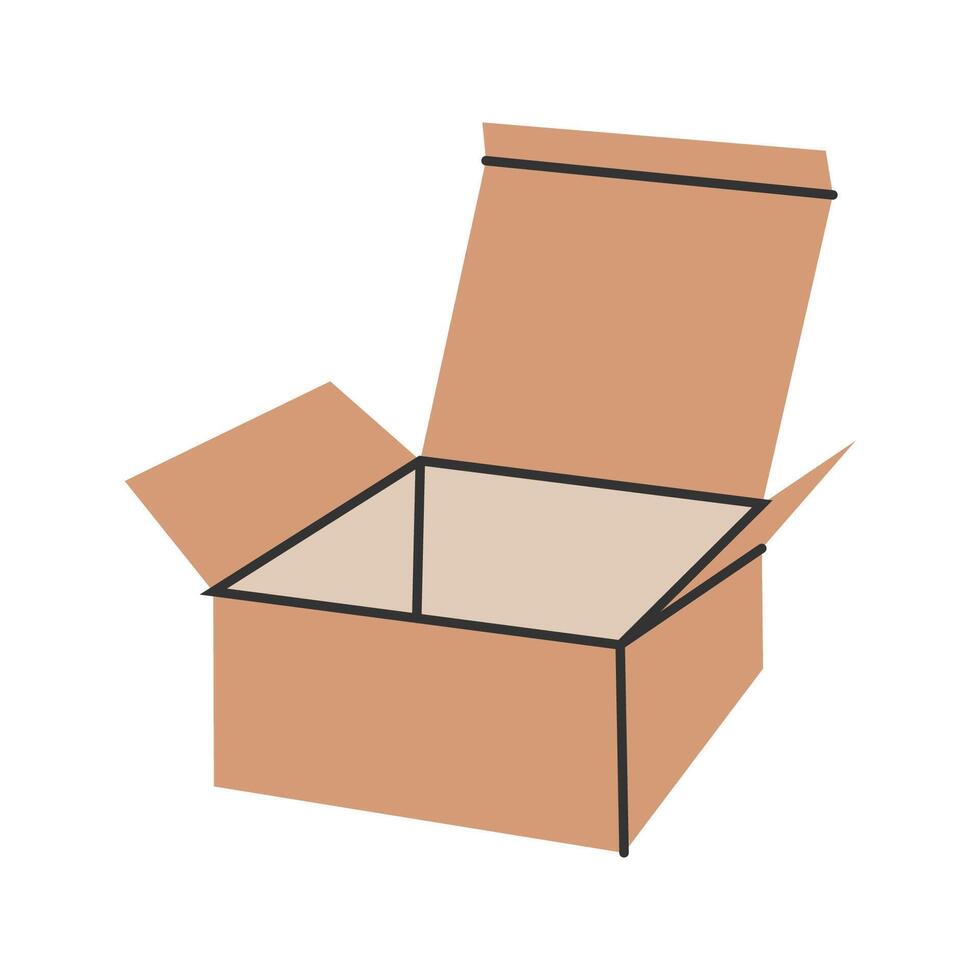 Rectangular Folding Box, eco-friendly packaging solutions, perfect for branding and restaurant use. vector