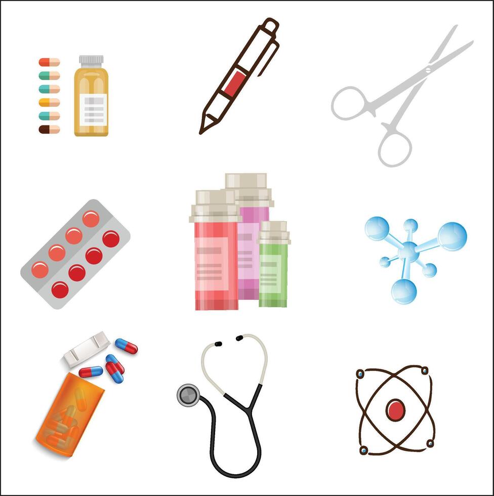 Healthcare and Medicine Icon Set vector