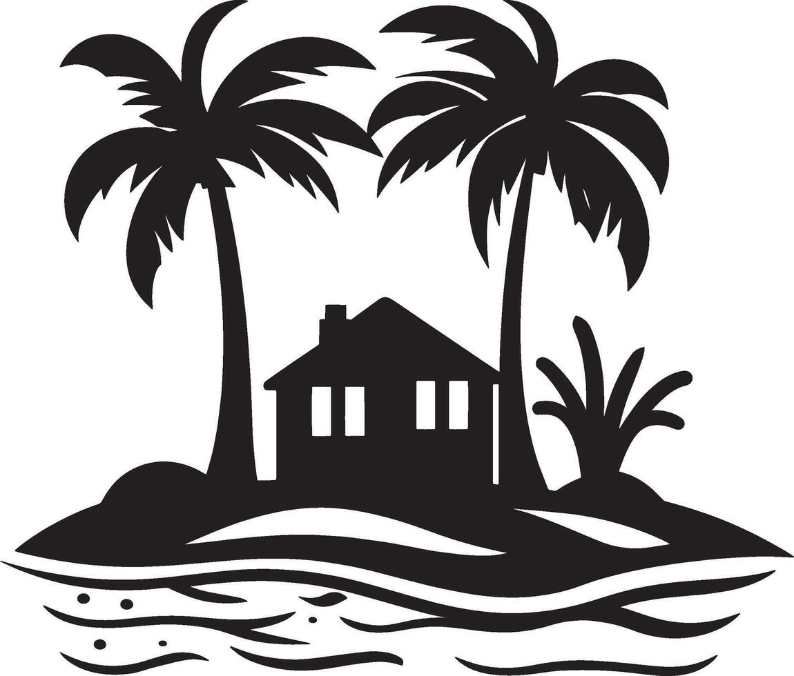Island icon black illustration vector