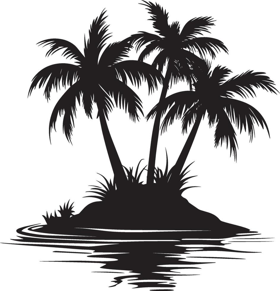 Black illustration of a simple island silhouette vector
