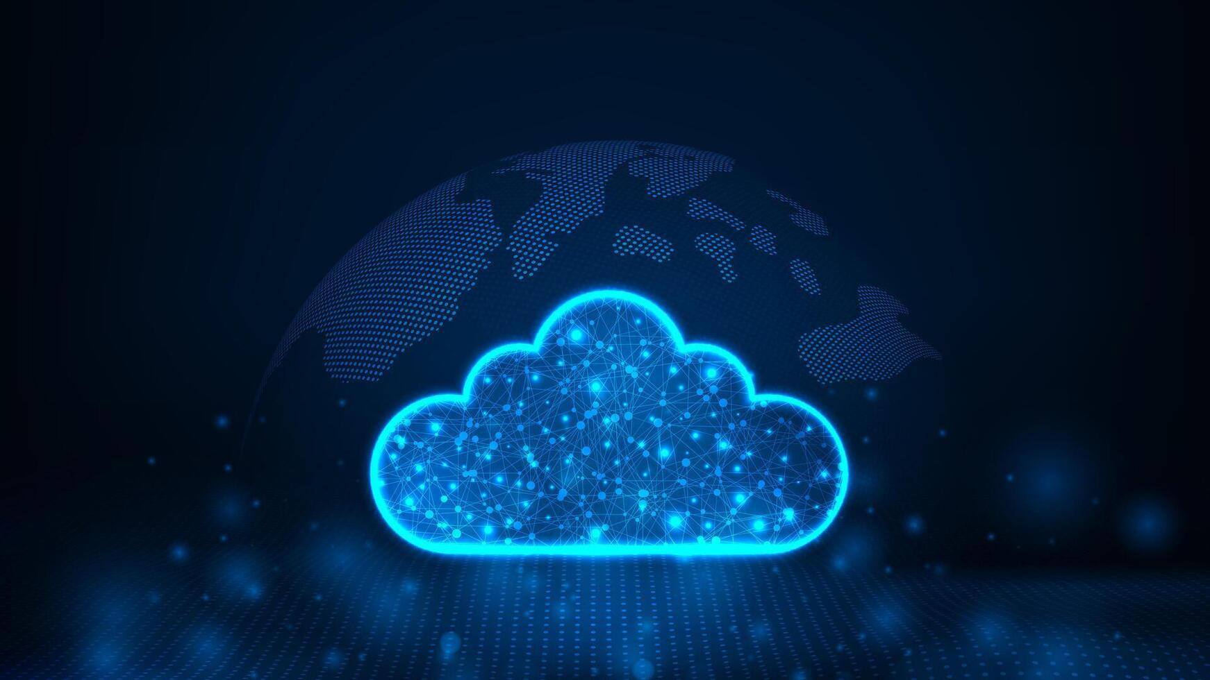 Abstract data center network global system. cloud storage technology concept. Futuristic big data. vector