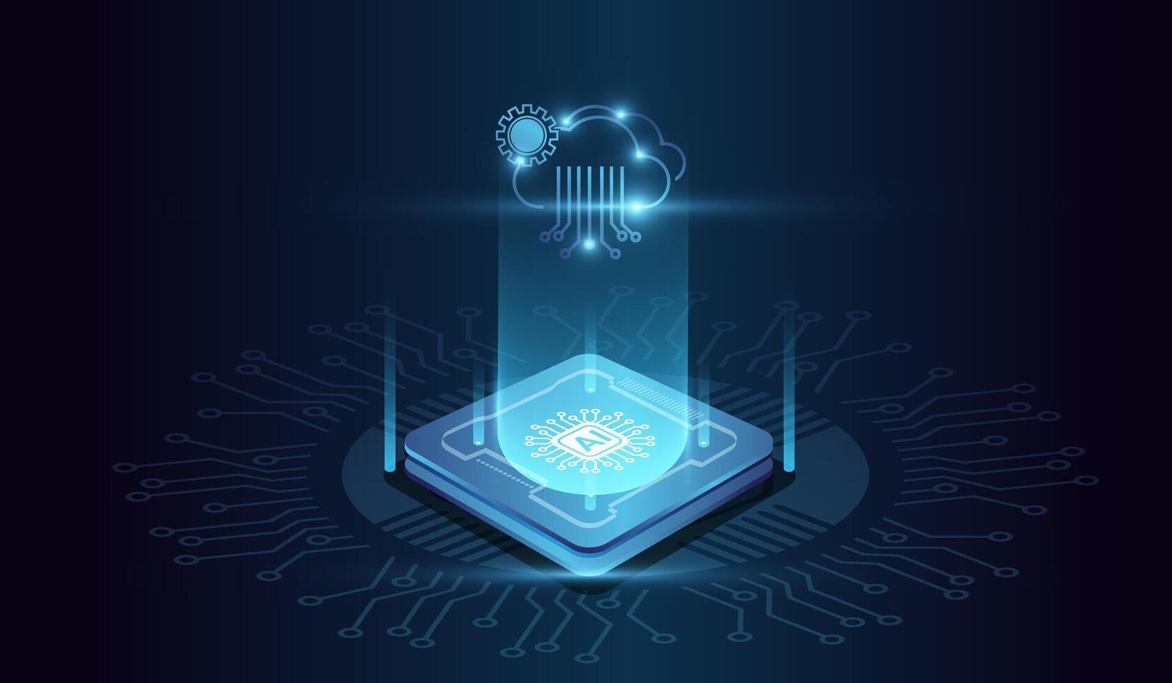 The AI technology futuristic circuit brain digital . Abstract digital futuristic design. AI, artificial intelligence. vector
