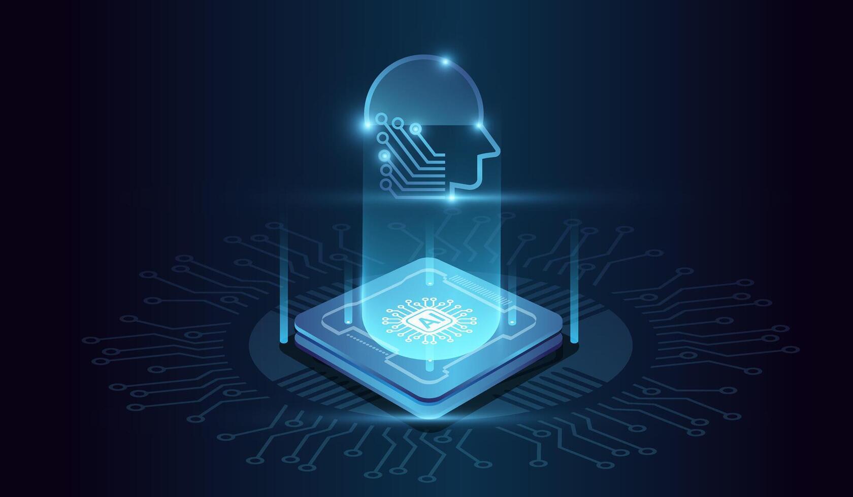 The Hi-tech AI technology futuristic circuit digital . Abstract digital futuristic design. AI, artificial intelligence. Modern futuristic design. Global connection technology vector