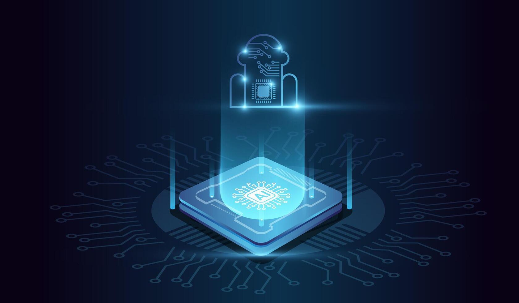 The Robot AI technology futuristic circuit digital . Abstract digital futuristic design. AI, artificial intelligence. Modern robot futuristic design. vector