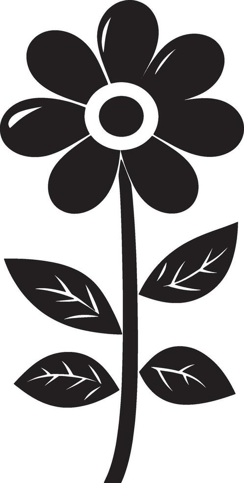 Black illustration of a flower icon vector