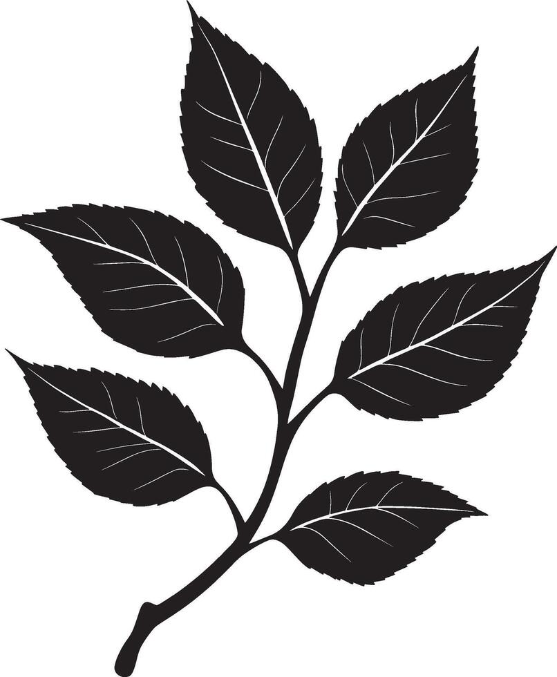 Black illustration of a simple leave silhouette vector
