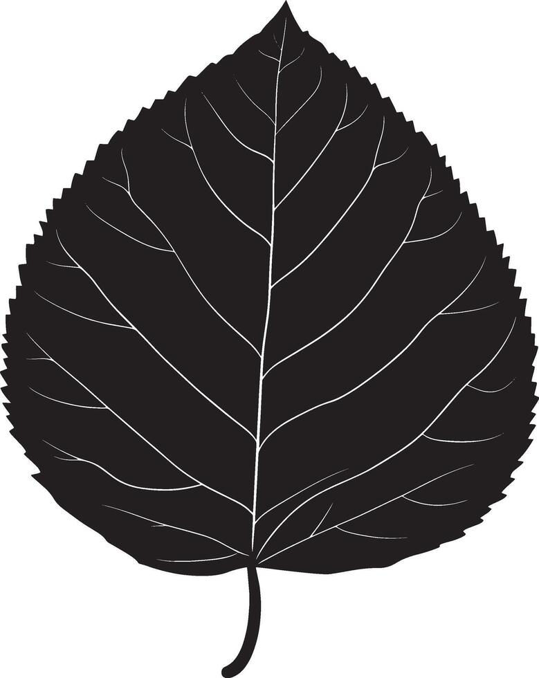 Black illustration of a simple leaf silhouette vector