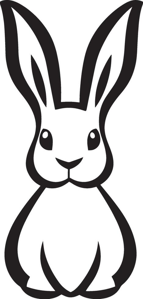 Minimalist black icon of a rabbit vector