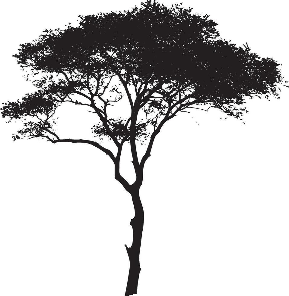 Tree simple silhouette black illustration vector