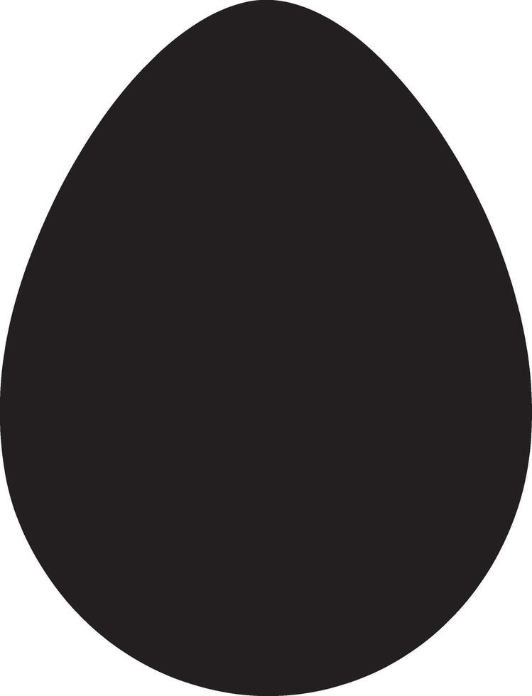 Easter egg silhouette in black style vector