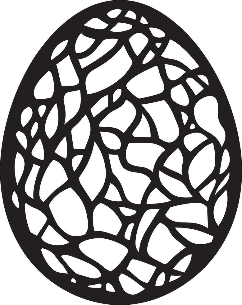 Black illustration of an egg outline vector