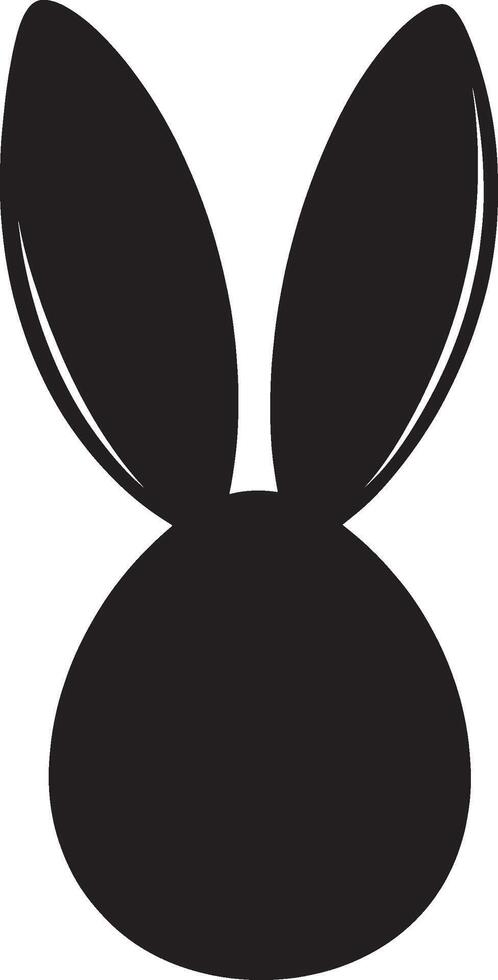 Bunny ear and Easter egg concept silhouette in black style vector