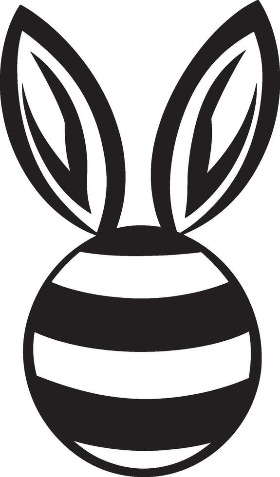 Bunny ear and Easter egg concept icon in black style vector