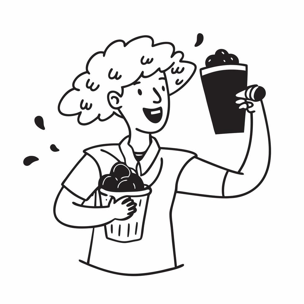 Clean Woman with a smoothie and a bunch of berries symbolizing smoothie advertisement with ample space for text concept as A woman holding a smoothie and a bunch of berries representing vector