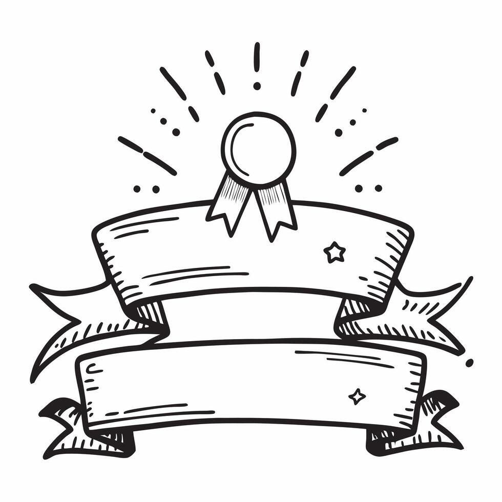 Clean Winners banner and a medal symbolizing achievement and celebration with ample space for text concept as A winners banner held alongside a medal representing achievement and celebr vector