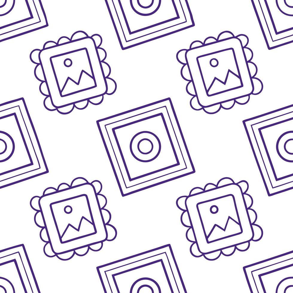 Clean Whimsical frame seamless tile pattern with playful designs and charming elements concept as Playful whimsical frames form seamless tile patterns with charming elements adding fun a vector