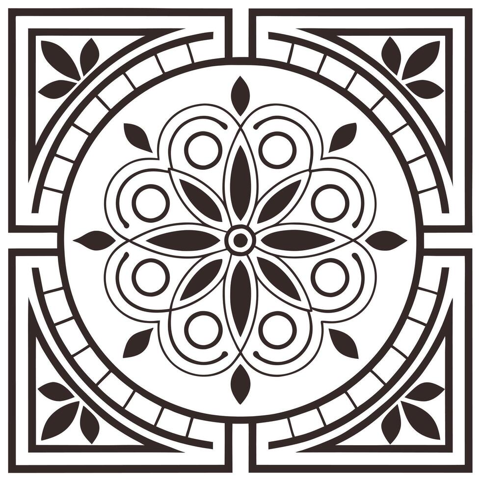 Clean Vintage mosaic seamless pattern with intricate tile arrangements for decorative walls concept as Detailed vintage mosaic tiles seamlessly arranged in complex patterns perfect for d vector