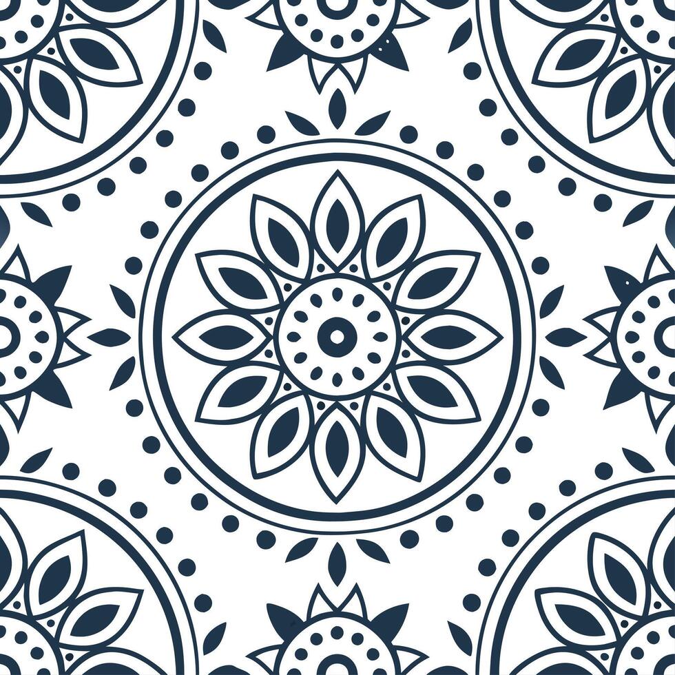 Clean Vintage medallion seamless tile pattern ornate details isolated white background perfect for classic home decor concept as Creating seamless tile pattern featuring vintage medallio Set 14 vector