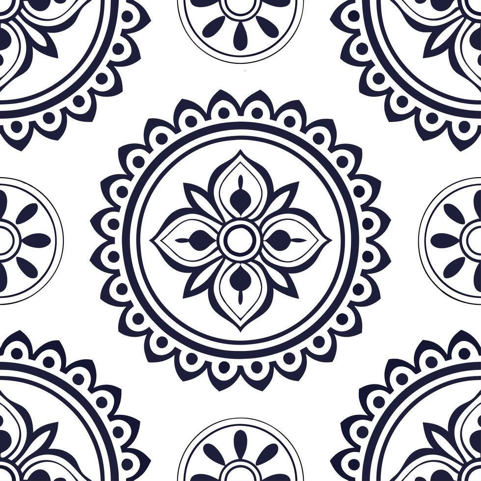 Clean Vintage medallion seamless tile pattern ornate details isolated white background perfect for classic home decor concept as Creating seamless tile pattern featuring vintage medallio Set 15 vector