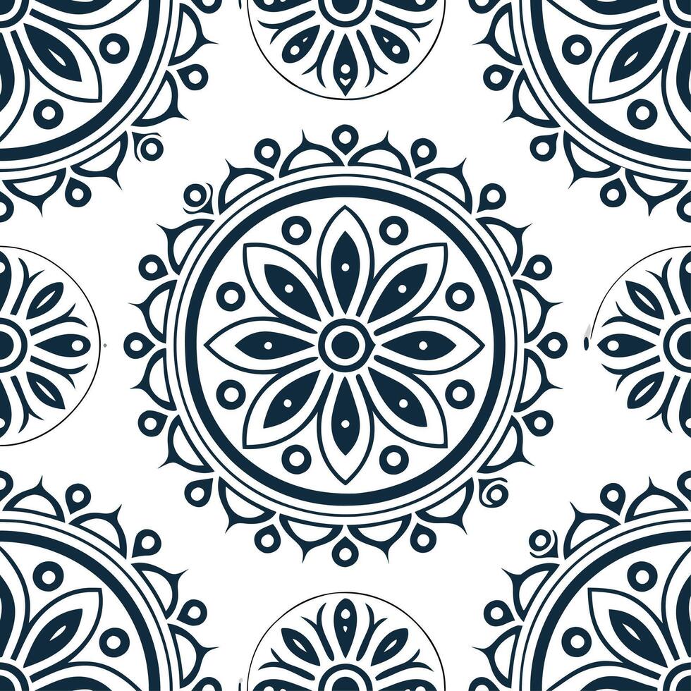 Clean Vintage medallion seamless tile pattern ornate details isolated white background perfect for classic home decor concept as Creating seamless tile pattern featuring vintage medallio Set 16 vector