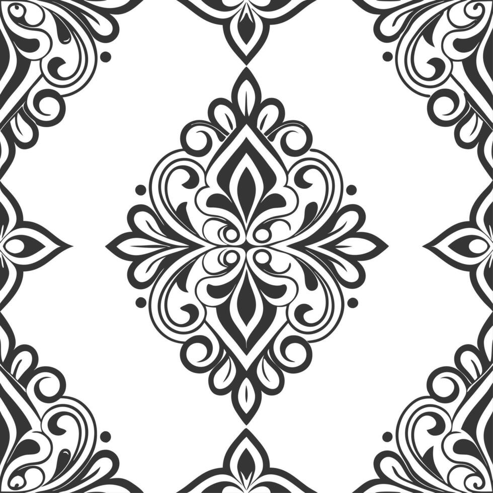 Clean Vintage medallion seamless tile pattern ornate details isolated white background perfect for classic home decor concept as Creating seamless tile pattern featuring vintage medallio Set 10 vector