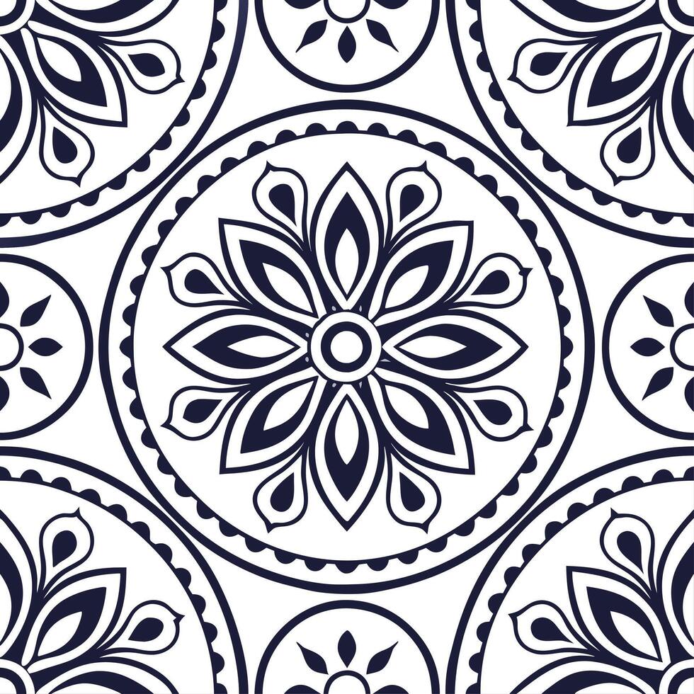 Clean Vintage medallion seamless tile pattern ornate details isolated white background perfect for classic home decor concept as Creating seamless tile pattern featuring vintage medallio Set 4 vector