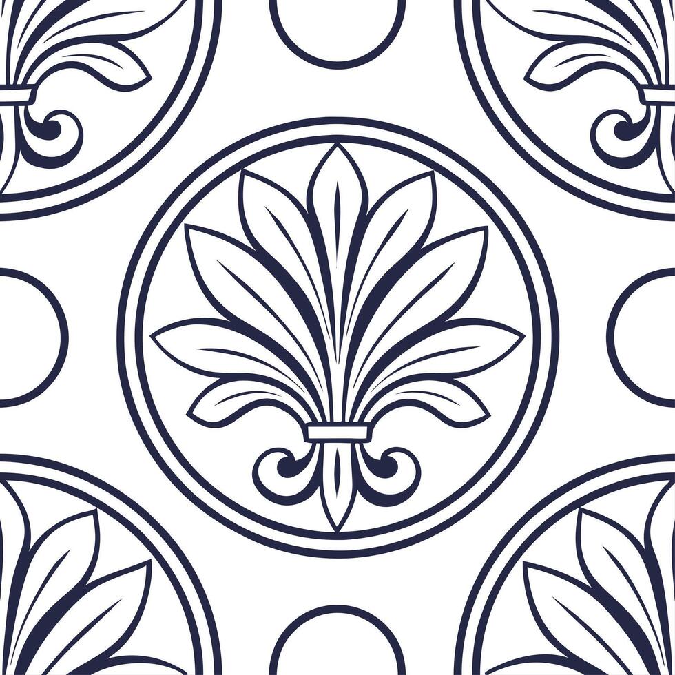 Clean Vintage medallion seamless tile pattern ornate details isolated white background perfect for classic home decor concept as Creating seamless tile pattern featuring vintage medallio vector